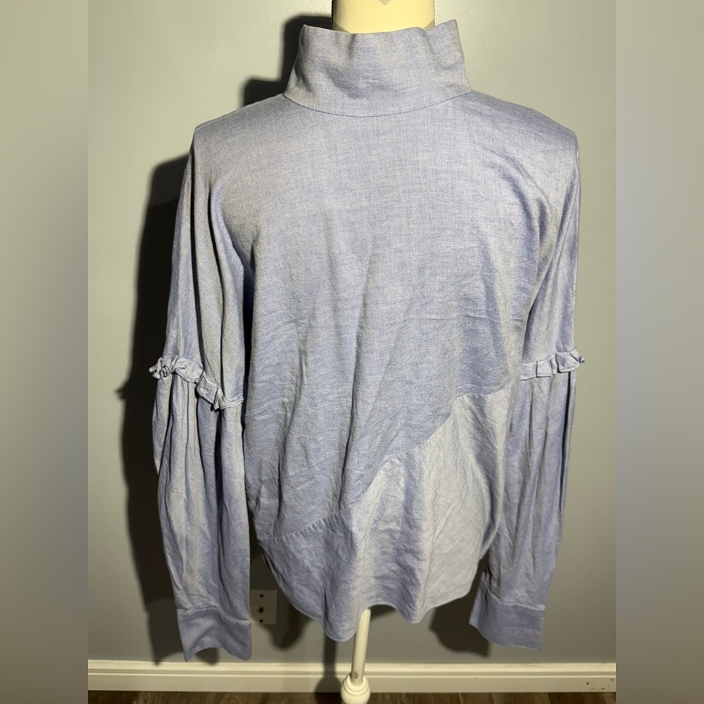 Tibi Light Blue Ruffled‎ Button Down Shirt - Picture 4 of 13